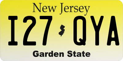 NJ license plate I27QYA