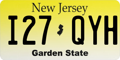 NJ license plate I27QYH