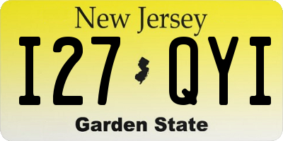 NJ license plate I27QYI