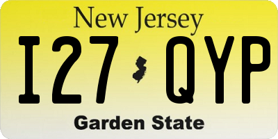 NJ license plate I27QYP