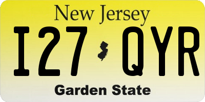 NJ license plate I27QYR