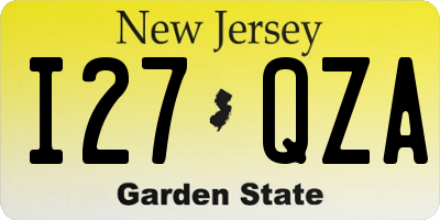 NJ license plate I27QZA