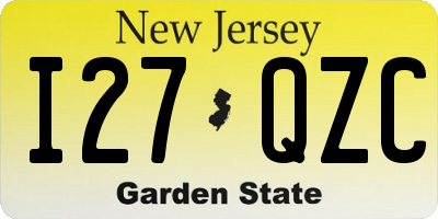 NJ license plate I27QZC