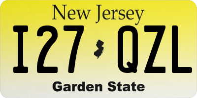 NJ license plate I27QZL