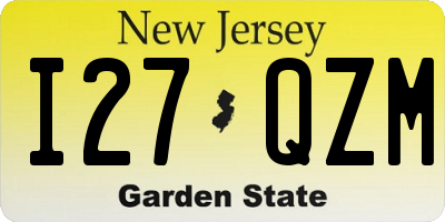 NJ license plate I27QZM