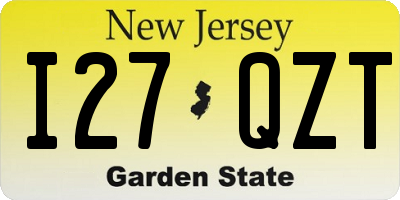 NJ license plate I27QZT