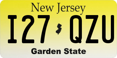NJ license plate I27QZU