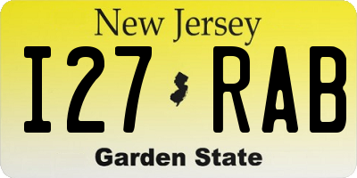 NJ license plate I27RAB