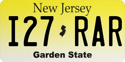 NJ license plate I27RAR