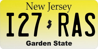 NJ license plate I27RAS