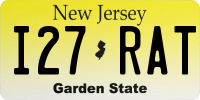 NJ license plate I27RAT