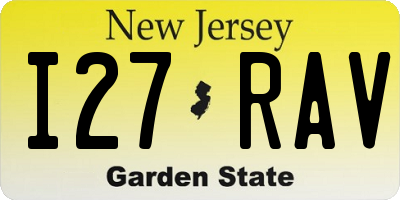 NJ license plate I27RAV