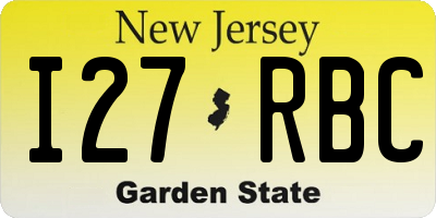 NJ license plate I27RBC