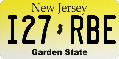 NJ license plate I27RBE