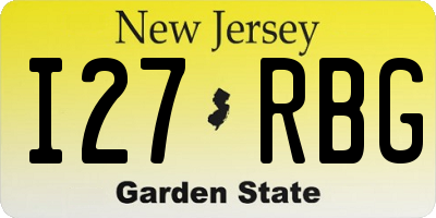 NJ license plate I27RBG
