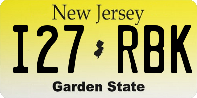 NJ license plate I27RBK