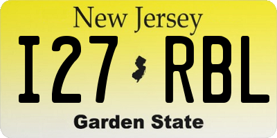 NJ license plate I27RBL