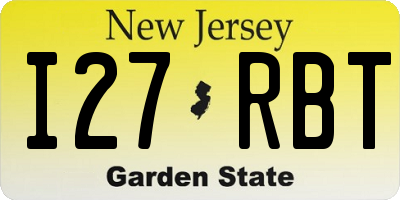 NJ license plate I27RBT