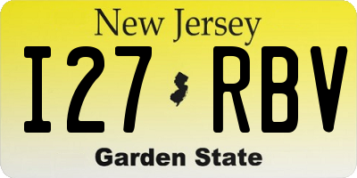 NJ license plate I27RBV