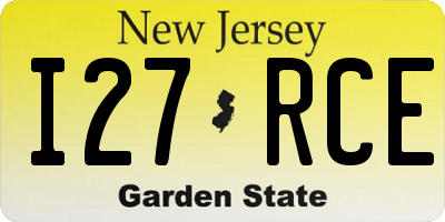 NJ license plate I27RCE