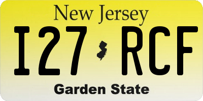 NJ license plate I27RCF