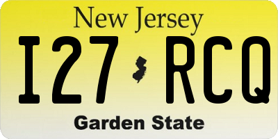 NJ license plate I27RCQ
