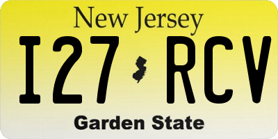 NJ license plate I27RCV