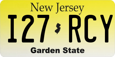 NJ license plate I27RCY