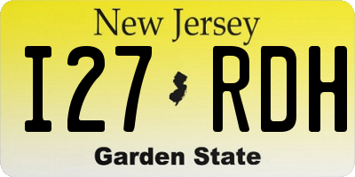 NJ license plate I27RDH
