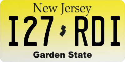 NJ license plate I27RDI