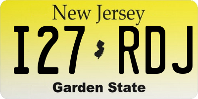 NJ license plate I27RDJ