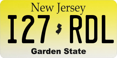 NJ license plate I27RDL