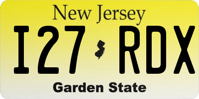 NJ license plate I27RDX