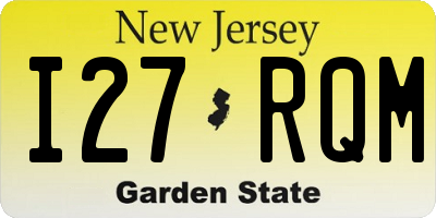 NJ license plate I27RQM