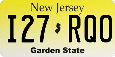 NJ license plate I27RQO