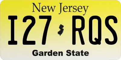 NJ license plate I27RQS