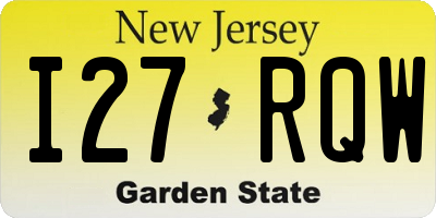 NJ license plate I27RQW