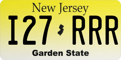 NJ license plate I27RRR
