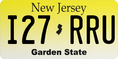 NJ license plate I27RRU
