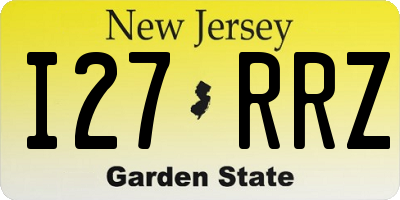 NJ license plate I27RRZ