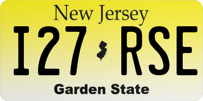 NJ license plate I27RSE