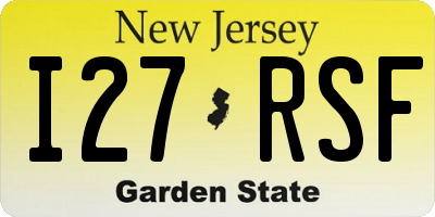 NJ license plate I27RSF