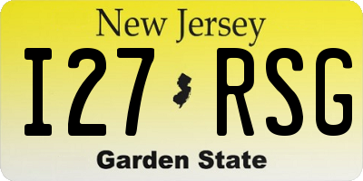 NJ license plate I27RSG