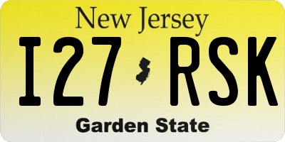 NJ license plate I27RSK