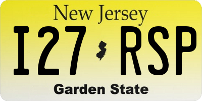 NJ license plate I27RSP