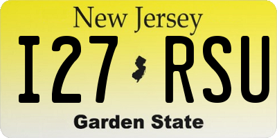NJ license plate I27RSU