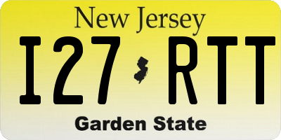 NJ license plate I27RTT