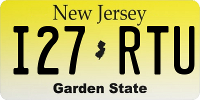 NJ license plate I27RTU