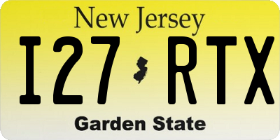 NJ license plate I27RTX