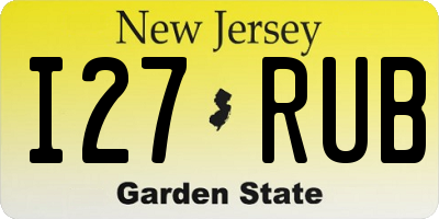 NJ license plate I27RUB